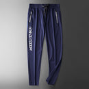 Pantalones de chándal de gimnasio para hombre, pantalones finos de Fitness, pantalones largos ajustados de secado rápido para correr, pantalones elásticos de entrenamiento para hombre