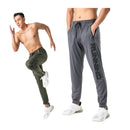 Pantalones de chándal de gimnasio para hombre, pantalones finos de Fitness, pantalones largos ajustados de secado rápido para correr, pantalones elásticos de entrenamiento para hombre