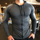 Instinct Blue – Sudadera con Capucha Hombre Gym | Cremallera | Compresión Elástica