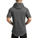 Instinct Blue – Sudadera Hombre Bodybuilding | Manga Corta | Algodón Slim Fit