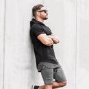 Instinct Blue – Sudadera Hombre Bodybuilding | Manga Corta | Algodón Slim Fit