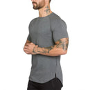 Instinct Blue – Sudadera Hombre Bodybuilding | Manga Corta | Algodón Slim Fit