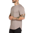 Instinct Blue – Sudadera Hombre Bodybuilding | Manga Corta | Algodón Slim Fit