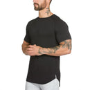 Instinct Blue – Sudadera Hombre Bodybuilding | Manga Corta | Algodón Slim Fit