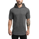 Instinct Blue – Sudadera Hombre Bodybuilding | Manga Corta | Algodón Slim Fit