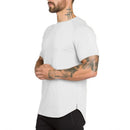 Instinct Blue – Sudadera Hombre Bodybuilding | Manga Corta | Algodón Slim Fit