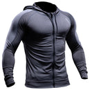 Instinct Blue – Sudadera con Capucha Hombre Gym | Cremallera | Compresión Elástica