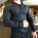 Instinct Blue – Sudadera con Capucha Hombre Gym | Cremallera | Compresión Elástica