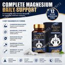 Cápsulas de Suplemento de Magnesio, 12 Formas de Magnesio, Complejo Mineral, Suplemento Nutricional Mineral Diario para el Bienestar Diario