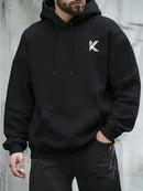 Instinct Blue – Sudadera con Capucha Hombre | Estampado Letra K | Hip Hop Loose Fit