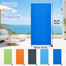 Toalla de microfibra de doble cara de 40x80cm de secado rápido - Toalla absorbente para gimnasio, playa y viajes con lazo para colgar y bolsa de almacenamiento