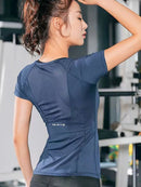 Instinct Blue – Camiseta Yoga Mujer | Fitness y Running | Transpirable