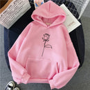 2024 Otoño Invierno sudaderas con capucha ropa deportiva mujer Sudadera con capucha pulóver sudadera elegante estampado de flores con mangas largas gruesas Tops sueltos