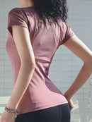 Instinct Blue – Camiseta Deportiva Mujer | Espalda Abierta | Yoga y Running