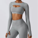 Instinct Blue – Conjunto Deportivo Mujer Yoga | Top + Malla | Secado Rápido