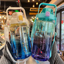 Instinct Blue – Botella Agua 1.5L / 2L con Pajita y Correa | BPA Free | Gym y Viaje