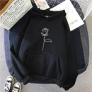 2024 Otoño Invierno sudaderas con capucha ropa deportiva mujer Sudadera con capucha pulóver sudadera elegante estampado de flores con mangas largas gruesas Tops sueltos
