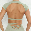 Instinct Blue – Top Deportivo Mujer | Espalda Abierta | Yoga y Gym