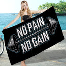 Toalla de playa motivacional para gimnasio, sin dolor no hay ganancia, microfibra suave de secado rápido y absorbente para natación, montaña, yoga, viajes