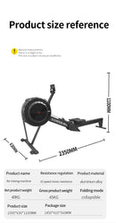 Máquina de remo de aire de alta resistencia - Equipo de gimnasio de grado comercial para entrenamiento de cuerpo completo