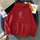 2024 Otoño Invierno sudaderas con capucha ropa deportiva mujer Sudadera con capucha pulóver sudadera elegante estampado de flores con mangas largas gruesas Tops sueltos