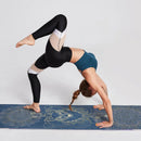 Instinct Blue – Esterilla Yoga Terciopelo Doble Cara | Antideslizante Plegable | Playa y Fitness