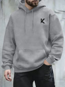 Instinct Blue – Sudadera con Capucha Hombre | Estampado Letra K | Hip Hop Loose Fit