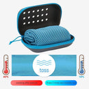 Toalla refrescante de secado rápido, toalla fría suave y transpirable con absorción de sudor con caja de almacenamiento, deportes, correr, Yoga, gimnasio y Club