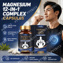 Cápsulas de Suplemento de Magnesio, 12 Formas de Magnesio, Complejo Mineral, Suplemento Nutricional Mineral Diario para el Bienestar Diario