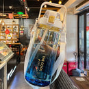 Instinct Blue – Botella Agua 1.5L / 2L con Pajita y Correa | BPA Free | Gym y Viaje