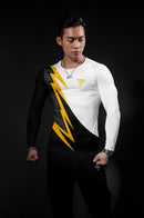 Camiseta deportiva para hombre, de secado rápido, transpirable, ajustada, de manga larga, para gimnasio, Fitness, correr al aire libre, Rashguard, ciclismo