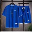 Ropa Masculina de Moda Verano, Ropa Deportiva de Baloncesto Transpirable, Camiseta de Manga Corta y Pantalones Cortos para Correr