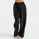 Pantalones Deportivos Joggers para Mujer, Cintura Baja, con Cinturón, Rectos, Color Sólido, Casuales, para Gimnasio, con Múltiples Bolsillos, Anchos