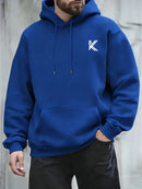 Instinct Blue – Sudadera con Capucha Hombre | Estampado Letra K | Hip Hop Loose Fit