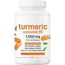 Suplemento de Cúrcuma y Curcumina 1,000mg – 95% Curcuminoides con Pimienta Negra y Jengibre – Apoya la Salud de las Articulaciones y Antioxidante – 120 Cápsulas