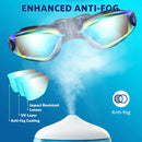 Gafas de natación profesionales impermeables, gafas antiniebla 100% protección UV sin fugas para adultos, hombres, mujeres y jóvenes