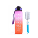 Instinct Blue – Botella Agua 32oz con Pajita | Marcador de Tiempo | Antigoteo BPA Free