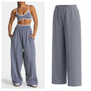 Pantalones Deportivos Joggers para Mujer, Cintura Baja, con Cinturón, Rectos, Color Sólido, Casuales, para Gimnasio, con Múltiples Bolsillos, Anchos