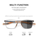 Gafas fotocromáticas deportivas, montura cuadrada TR90 con filtro de luz azul, protección UV400 para uso exterior e interior, resistentes a impactos