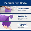 Instinct Blue – Kit Yoga 3 Piezas | 2 Bloques EVA Alta Densidad + Banda TPE | Yoga y Pilates
