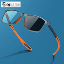 Gafas fotocromáticas deportivas, montura cuadrada TR90 con filtro de luz azul, protección UV400 para uso exterior e interior, resistentes a impactos