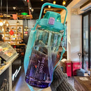 Instinct Blue – Botella Agua 1.5L / 2L con Pajita y Correa | BPA Free | Gym y Viaje