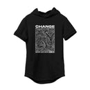 Camiseta con capucha para hombre, prenda deportiva de manga corta, ajustada, de algodón, transpirable, para entrenamiento y Culturismo