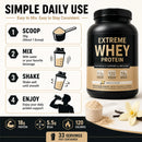 Proteína de Suero en Polvo, 18g de Proteína, 5.5g de BCAA, Sabor Vainilla, Recuperación y Crecimiento Muscular Post-Entrenamiento, 120 Cal, 33 Porciones, Gimnasio, Fitness