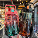 Instinct Blue – Botella Agua 1.5L / 2L con Pajita y Correa | BPA Free | Gym y Viaje