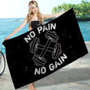 Toalla de playa motivacional para gimnasio, sin dolor no hay ganancia, microfibra suave de secado rápido y absorbente para natación, montaña, yoga, viajes