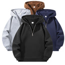Sudaderas con capucha de media cremallera para hombre, nuevas sudaderas de manga larga de Color sólido, sudaderas deportivas holgadas y cálidas, Jersey informal de moda