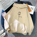2024 Otoño Invierno sudaderas con capucha ropa deportiva mujer Sudadera con capucha pulóver sudadera elegante estampado de flores con mangas largas gruesas Tops sueltos