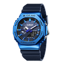Reloj deportivo Digital electrónico Unisex, esfera de aleación, pantalla LED Dual, hora mundial, correa de goma totalmente funcional, serie Oak, 2100