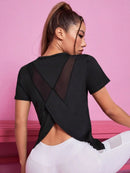 Instinct Blue – Top Deportivo Mujer Yoga | Espalda Cruzada | Transpirable